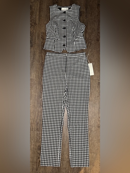 Calypso St. Barth Pants - Calypso St Barth Gingham Vest and Pants Set NWT Black and White Two Piece Set